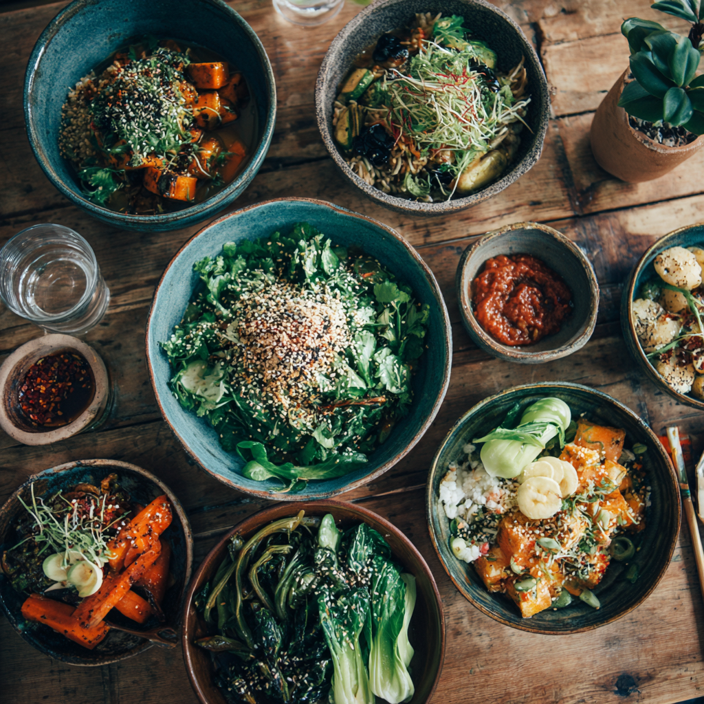 Bucătar pregătind mese sănătoase cu ingrediente proaspete